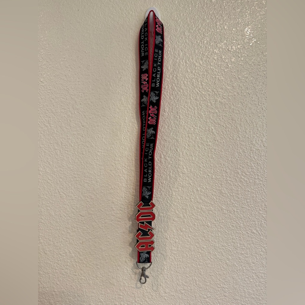 AC/DC Black and Red Lanyard AC/DC "Black Ice" World Tour.